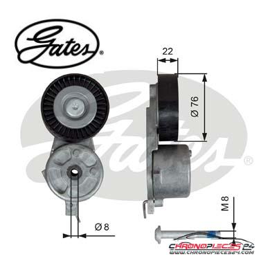 Achat de GATES T39141 Poulie-tendeur, courroie trapézoïdale à nervures pas chères