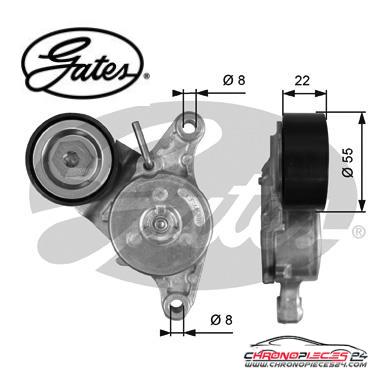 Achat de GATES T39392 Poulie-tendeur, courroie trapézoïdale à nervures pas chères