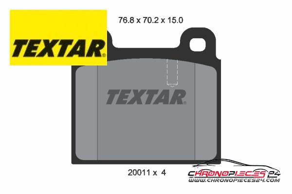 Achat de TEXTAR 2001102 Kit de plaquettes de frein, frein à disque pas chères