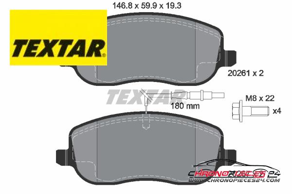 Achat de TEXTAR 2026101 Kit de plaquettes de frein, frein à disque pas chères