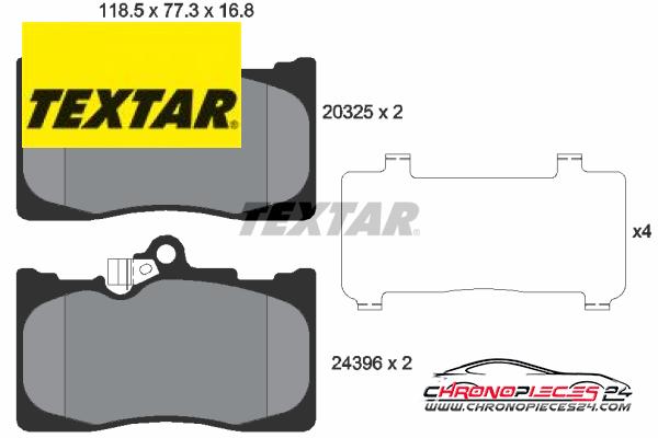 Achat de TEXTAR 2032501 Kit de plaquettes de frein, frein à disque pas chères