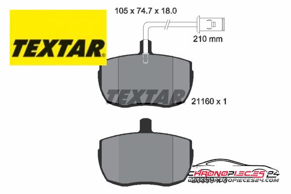 Achat de TEXTAR 2116002 Kit de plaquettes de frein, frein à disque pas chères