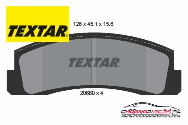 Achat de TEXTAR 2066001 Kit de plaquettes de frein, frein à disque pas chères