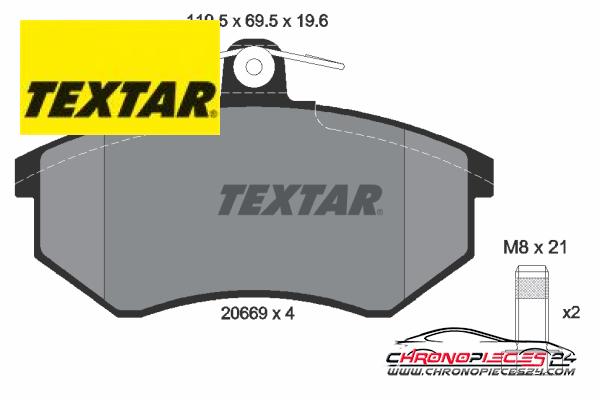 Achat de TEXTAR 2066921 Kit de plaquettes de frein, frein à disque pas chères