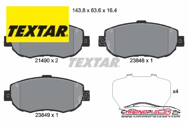 Achat de TEXTAR 2149001 Kit de plaquettes de frein, frein à disque pas chères