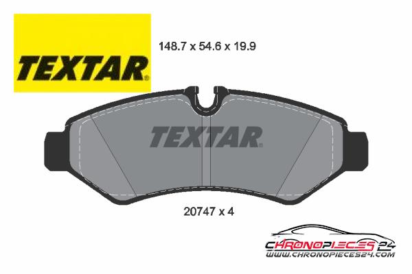 Achat de TEXTAR 2074701 Kit de plaquettes de frein, frein à disque pas chères