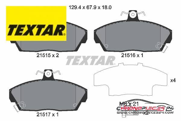 Achat de TEXTAR 2151503 Kit de plaquettes de frein, frein à disque pas chères