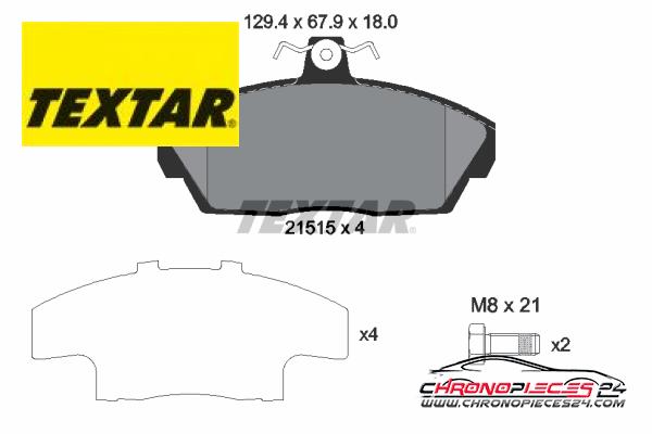 Achat de TEXTAR 2151504 Kit de plaquettes de frein, frein à disque pas chères