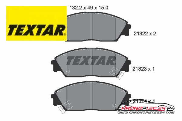 Achat de TEXTAR 2132201 Kit de plaquettes de frein, frein à disque pas chères