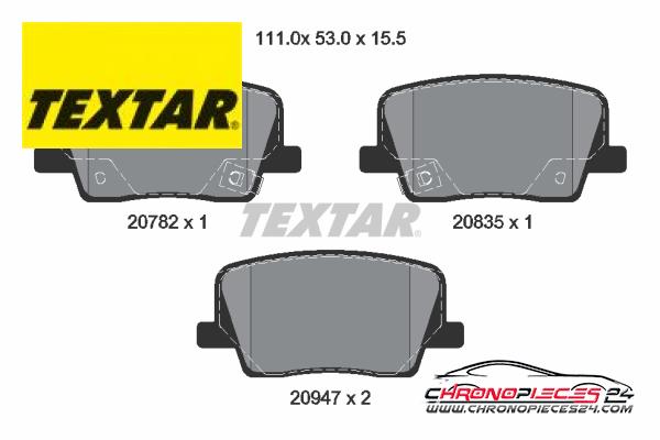 Achat de TEXTAR 2078201 Kit de plaquettes de frein, frein à disque Q+ pas chères