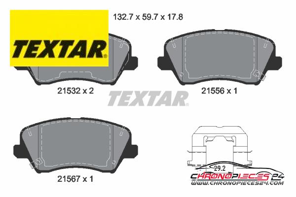 Achat de TEXTAR 2153201 Kit de plaquettes de frein, frein à disque pas chères