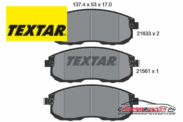 Achat de TEXTAR 2156101 Kit de plaquettes de frein, frein à disque pas chères