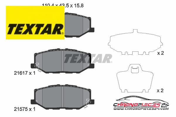 Achat de TEXTAR 2156801 Kit de plaquettes de frein, frein à disque  pas chères