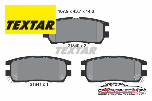 Achat de TEXTAR 2184002 Kit de plaquettes de frein, frein à disque pas chères