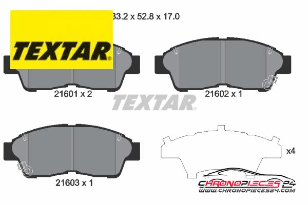 Achat de TEXTAR 2160101 Kit de plaquettes de frein, frein à disque pas chères