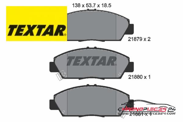 Achat de TEXTAR 2187901 Kit de plaquettes de frein, frein à disque pas chères