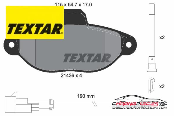 Achat de TEXTAR 2143609 Kit de plaquettes de frein, frein à disque pas chères