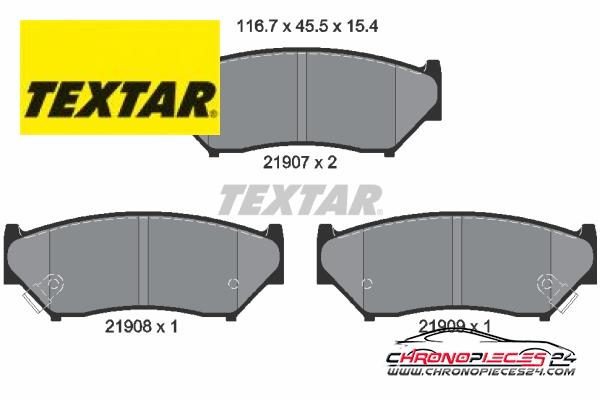 Achat de TEXTAR 2190701 Kit de plaquettes de frein, frein à disque pas chères