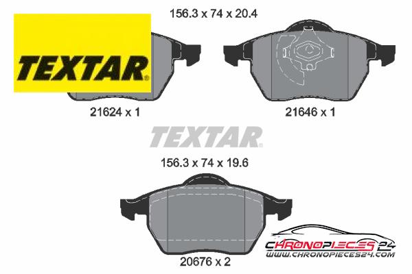 Achat de TEXTAR 2162402 Kit de plaquettes de frein, frein à disque pas chères