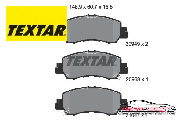 Achat de TEXTAR 2094901 Kit de plaquettes de frein, frein à disque  pas chères