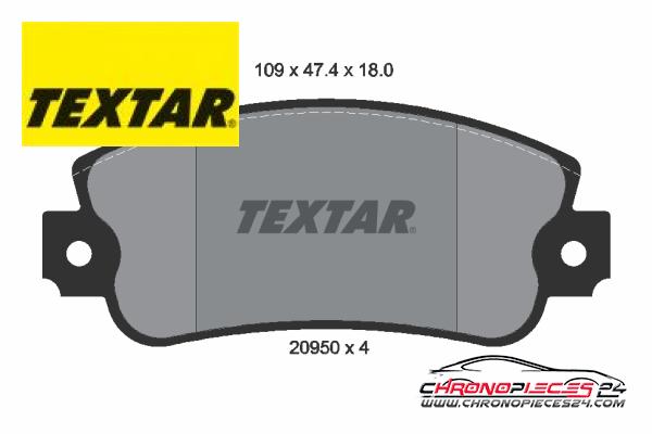 Achat de TEXTAR 2095005 Kit de plaquettes de frein, frein à disque pas chères