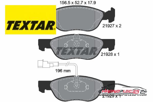 Achat de TEXTAR 2192701 Kit de plaquettes de frein, frein à disque pas chères