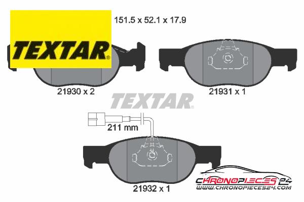 Achat de TEXTAR 2193002 Kit de plaquettes de frein, frein à disque pas chères