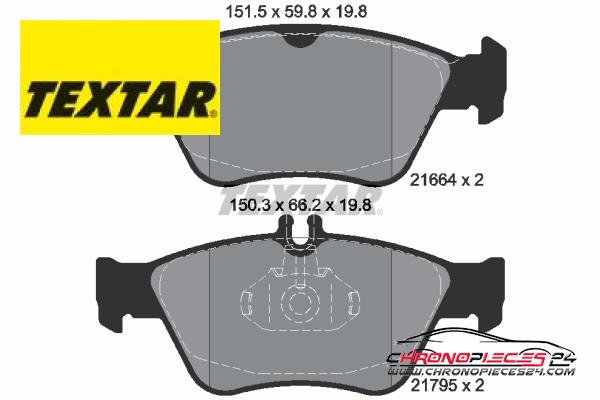 Achat de TEXTAR 2166404 Kit de plaquettes de frein, frein à disque pas chères