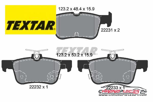 Achat de TEXTAR 2223101 Kit de plaquettes de frein, frein à disque pas chères