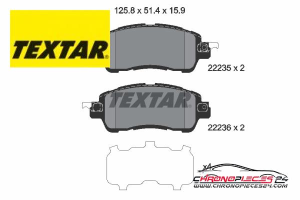 Achat de TEXTAR 2223501 Kit de plaquettes de frein, frein à disque pas chères