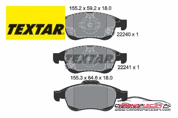 Achat de TEXTAR 2224001 Kit de plaquettes de frein, frein à disque pas chères