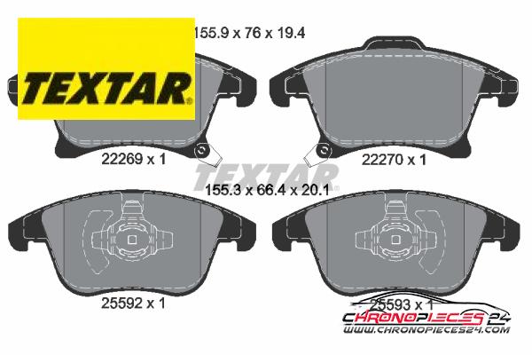 Achat de TEXTAR 2226901 Kit de plaquettes de frein, frein à disque pas chères