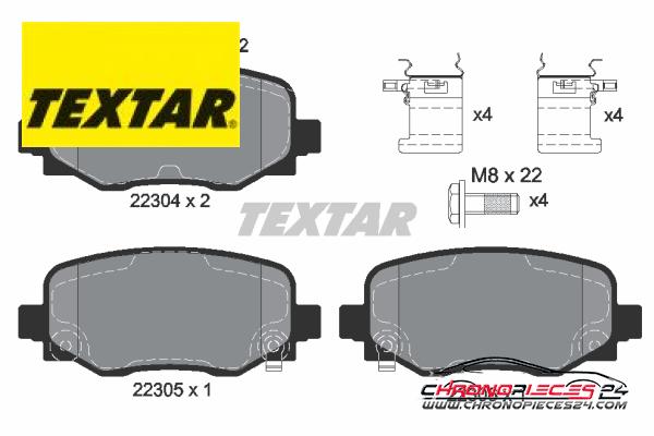 Achat de TEXTAR 2230401 Kit de plaquettes de frein, frein à disque pas chères