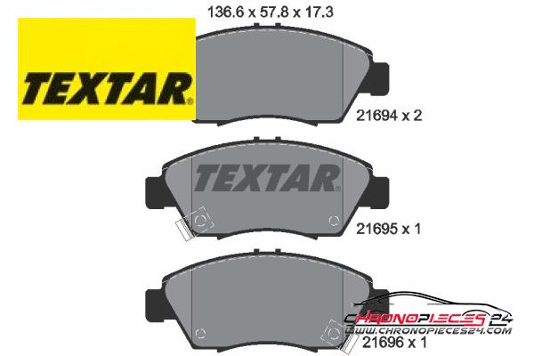 Achat de TEXTAR 2169401 Kit de plaquettes de frein, frein à disque pas chères