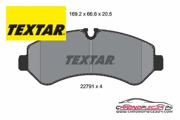 Achat de TEXTAR 2279101 Kit de plaquettes de frein, frein à disque pas chères