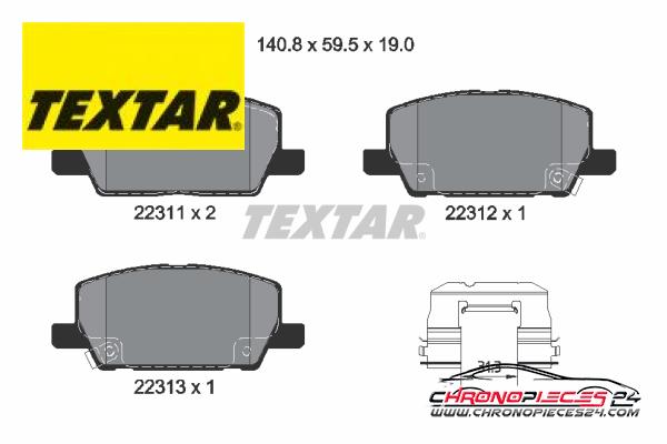 Achat de TEXTAR 2231102 Kit de plaquettes de frein, frein à disque pas chères