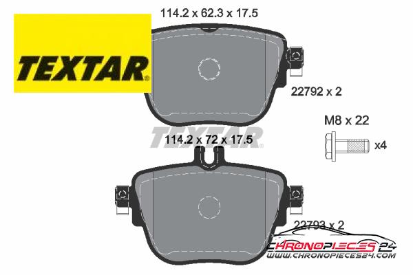 Achat de TEXTAR 2279201 Kit de plaquettes de frein, frein à disque pas chères