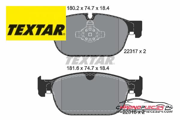 Achat de TEXTAR 2231701 Kit de plaquettes de frein, frein à disque pas chères