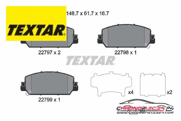 Achat de TEXTAR 2279701 Kit de plaquettes de frein, frein à disque pas chères