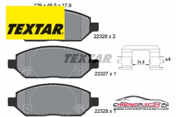 Achat de TEXTAR 2232601 Kit de plaquettes de frein, frein à disque pas chères