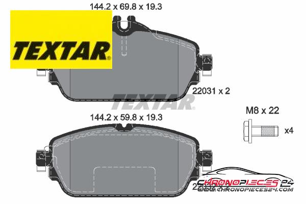 Achat de TEXTAR 2203102 Kit de plaquettes de frein, frein à disque pas chères