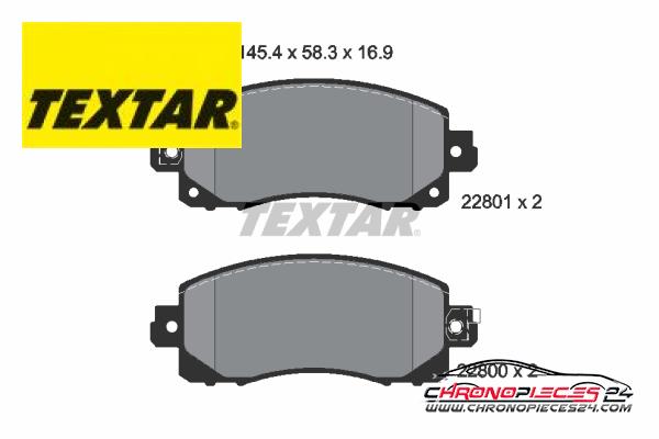 Achat de TEXTAR 2280001 Kit de plaquettes de frein, frein à disque pas chères