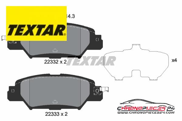 Achat de TEXTAR 2233201 Kit de plaquettes de frein, frein à disque pas chères