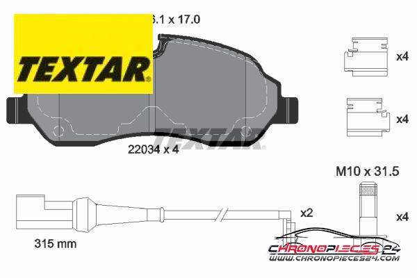 Achat de TEXTAR 2203401 Kit de plaquettes de frein, frein à disque pas chères