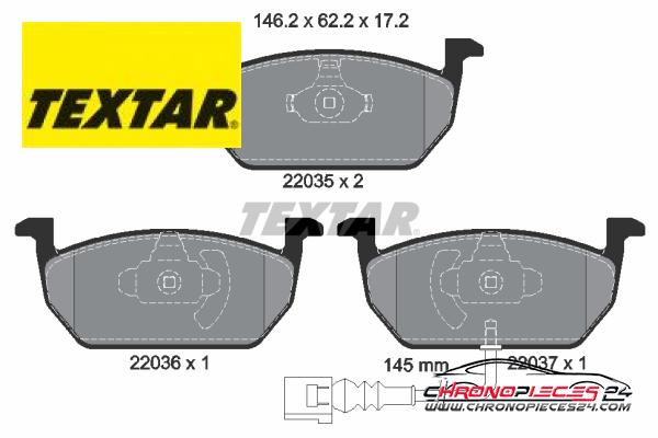 Achat de TEXTAR 2203501 Kit de plaquettes de frein, frein à disque pas chères