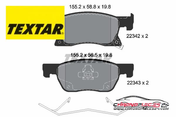 Achat de TEXTAR 2234201 Kit de plaquettes de frein, frein à disque pas chères