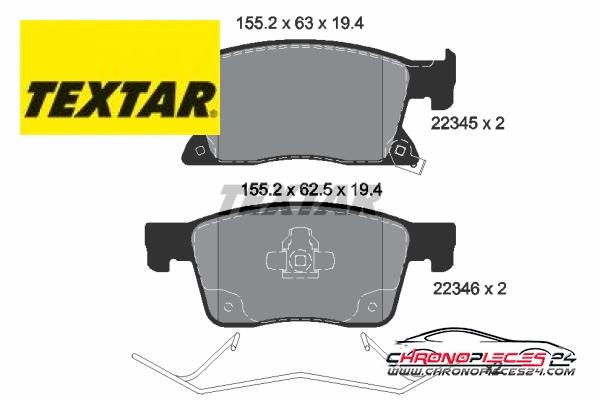 Achat de TEXTAR 2234501 Kit de plaquettes de frein, frein à disque pas chères