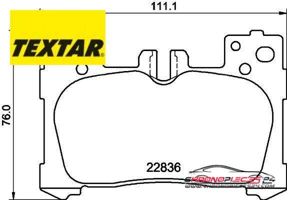 Achat de TEXTAR 2283601 Kit de plaquettes de frein, frein à disque  pas chères