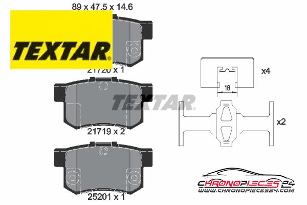 Achat de TEXTAR 2172001 Kit de plaquettes de frein, frein à disque pas chères