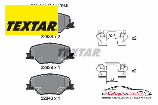 Achat de TEXTAR 2283801 Kit de plaquettes de frein, frein à disque pas chères